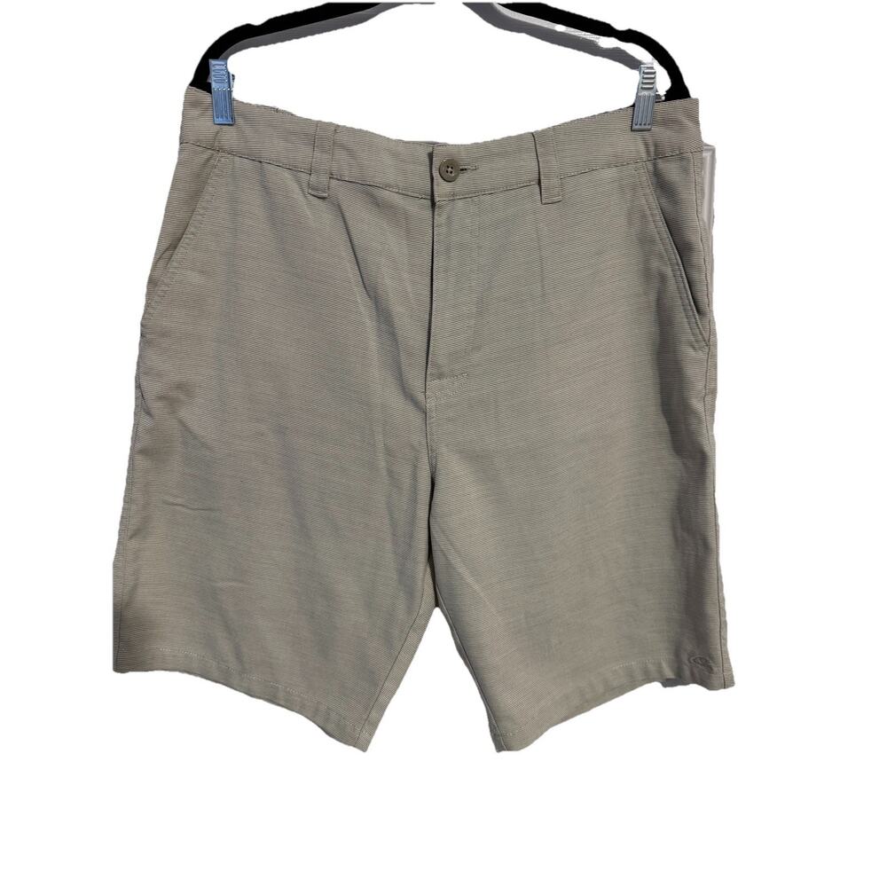 O’Neill Mens Shorts 36 Khaki Tan Flat Front Chino Golf Casual 10” Inseam